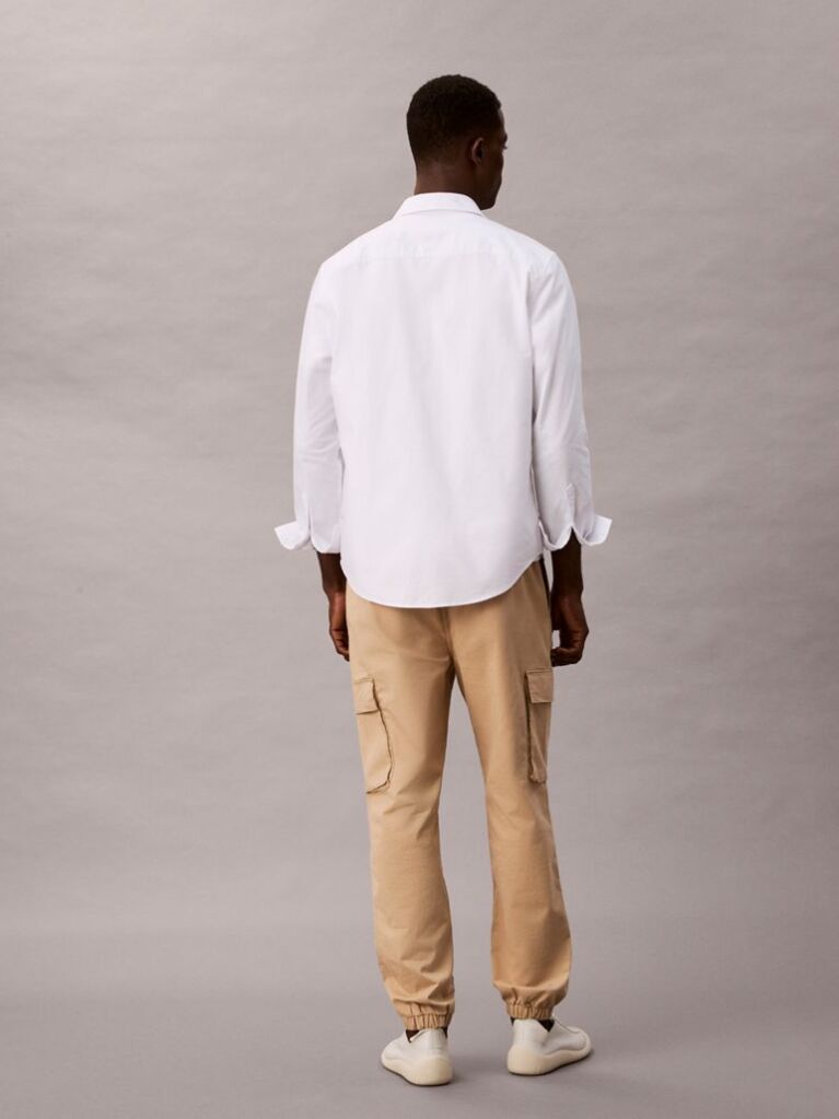 Bej Pantaloni Cargo Skinny Din Twill  Barbati