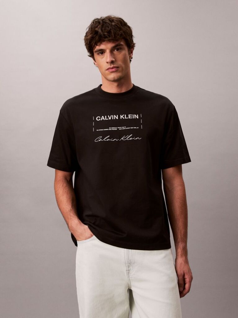 Negru Tricou Cu Print Sezonier 16S April  Barbati