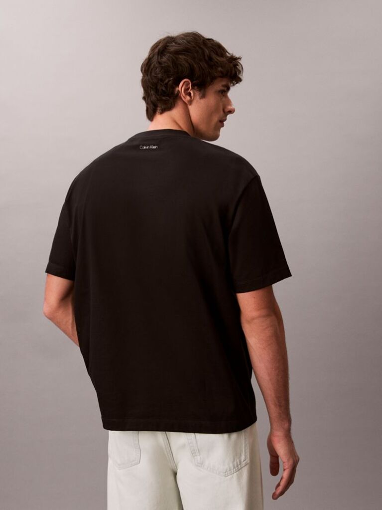 Negru Tricou Cu Print Sezonier 16S April  Barbati