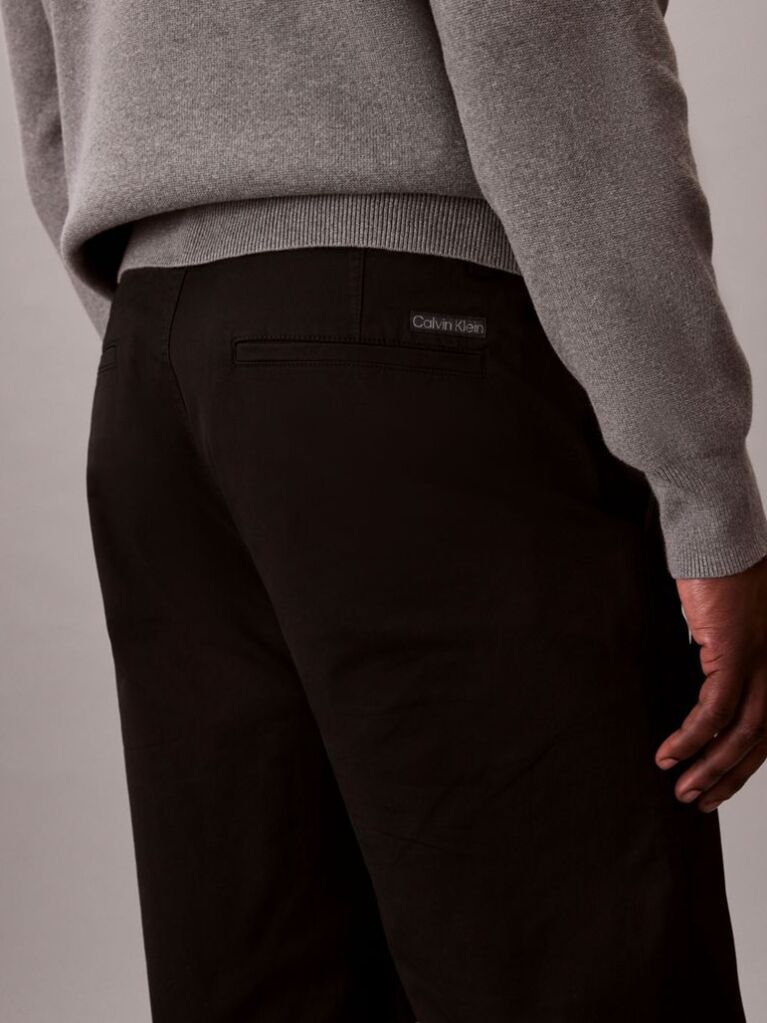 Negru Pantaloni Chino Cu Croiala Dreapta In Stilul Anilor '90  Barbati