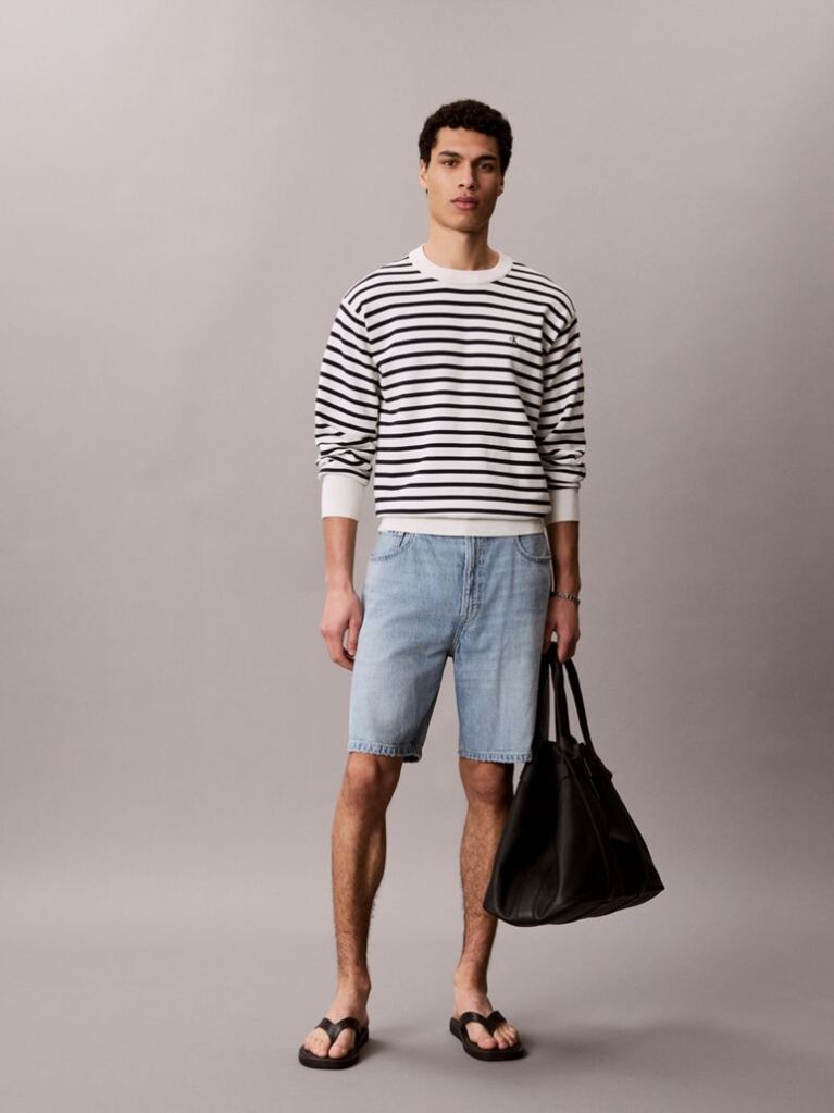 Denim Pantaloni Scurti Stil 90S Din In, Nuanta Driftwood Blue  Barbati