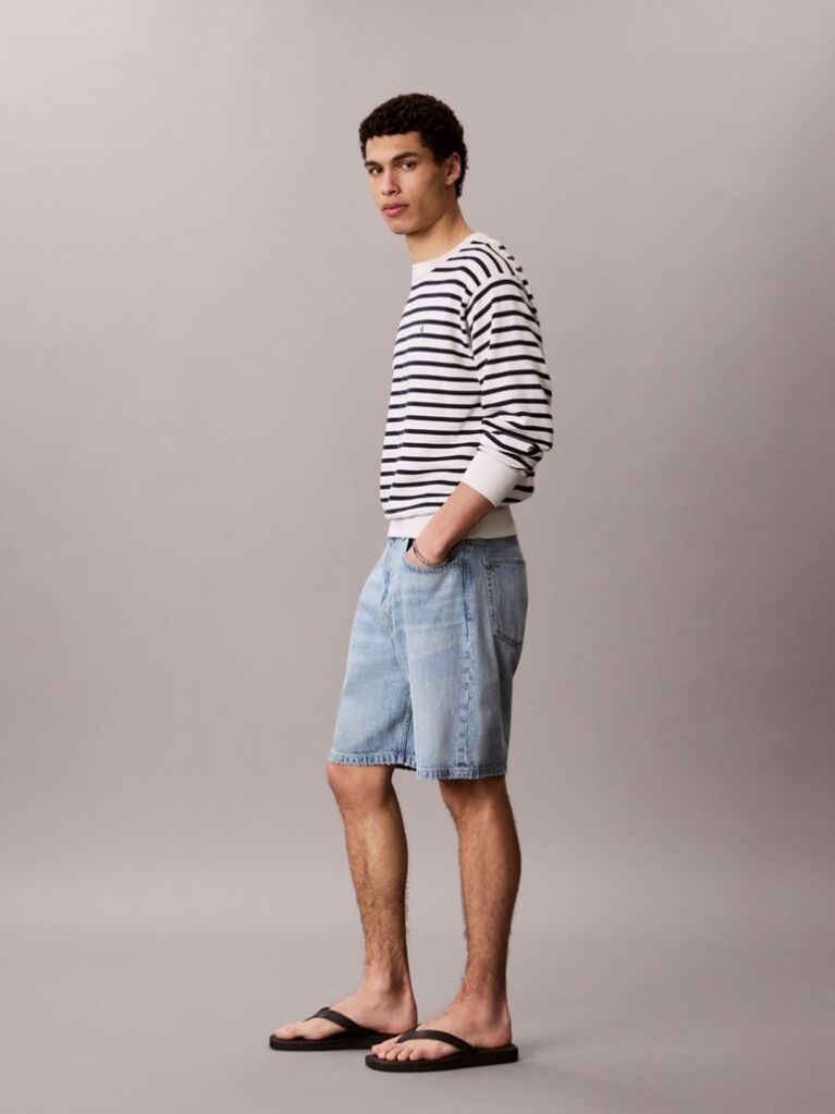 Denim Pantaloni Scurti Stil 90S Din In, Nuanta Driftwood Blue  Barbati