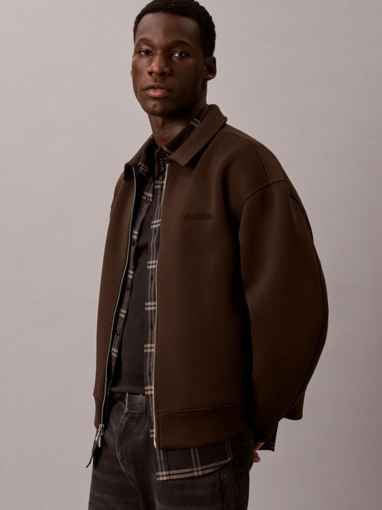 Brown Long Sleeve Cooling Spacer Full-Zip Shirt Jacket  Men