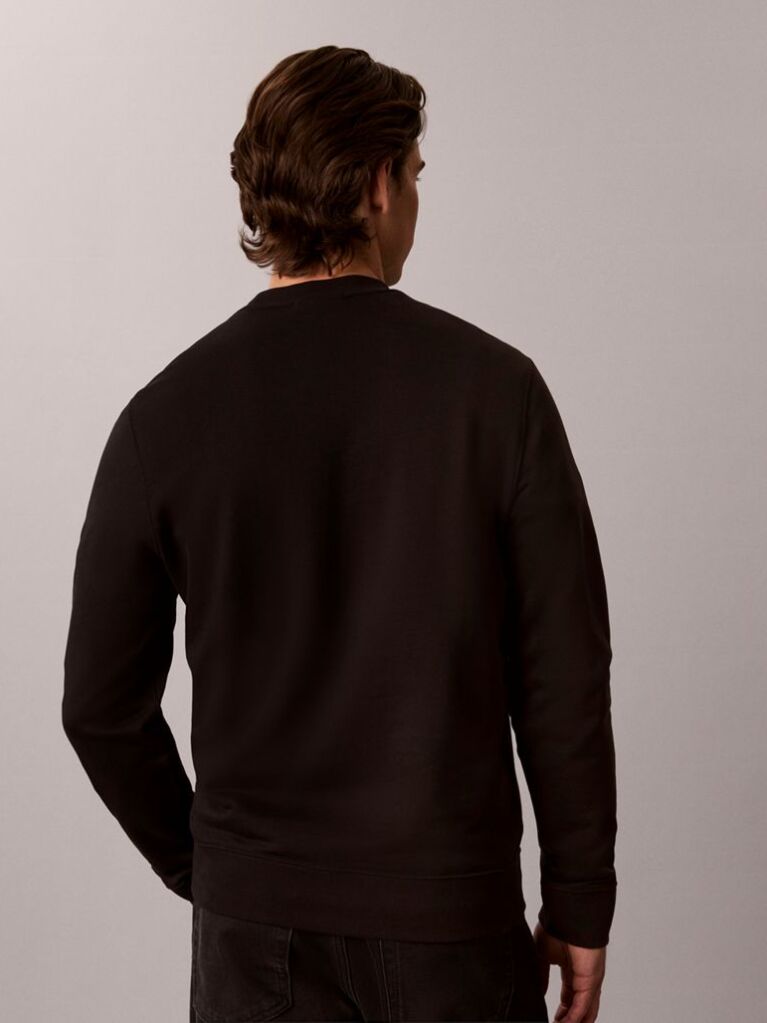 Negru Bluza De Trening Din Bumbac Flausat Cu Monograma  Barbati