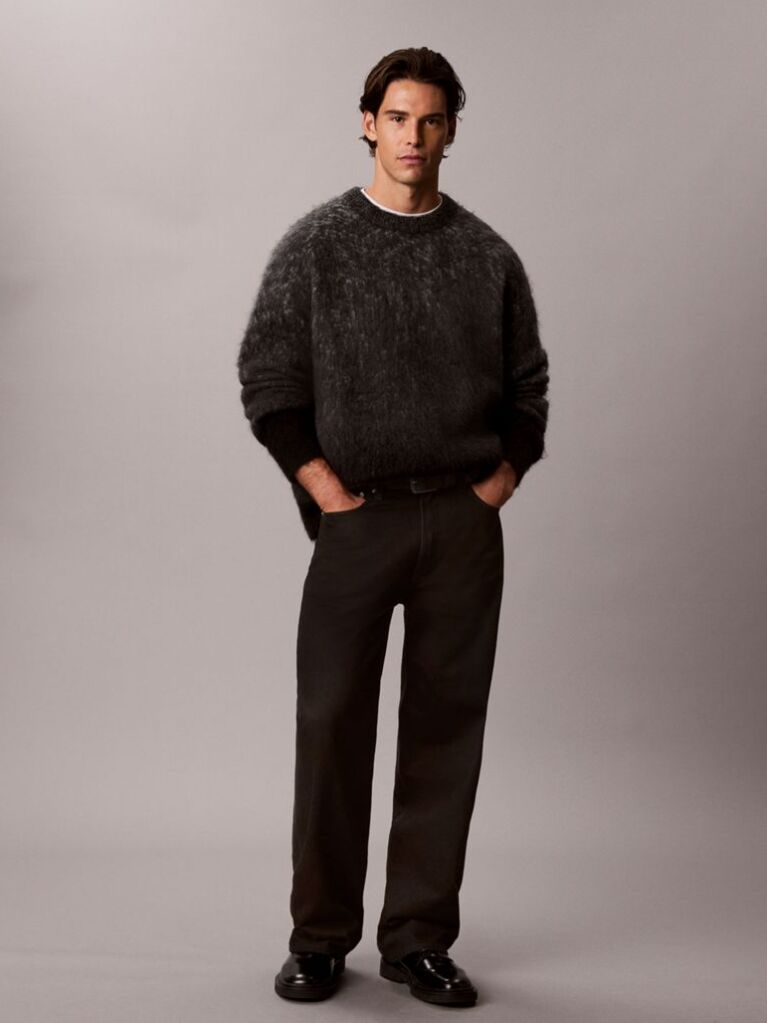 Pink Merino Wool Blend Ombre Jumper  Men