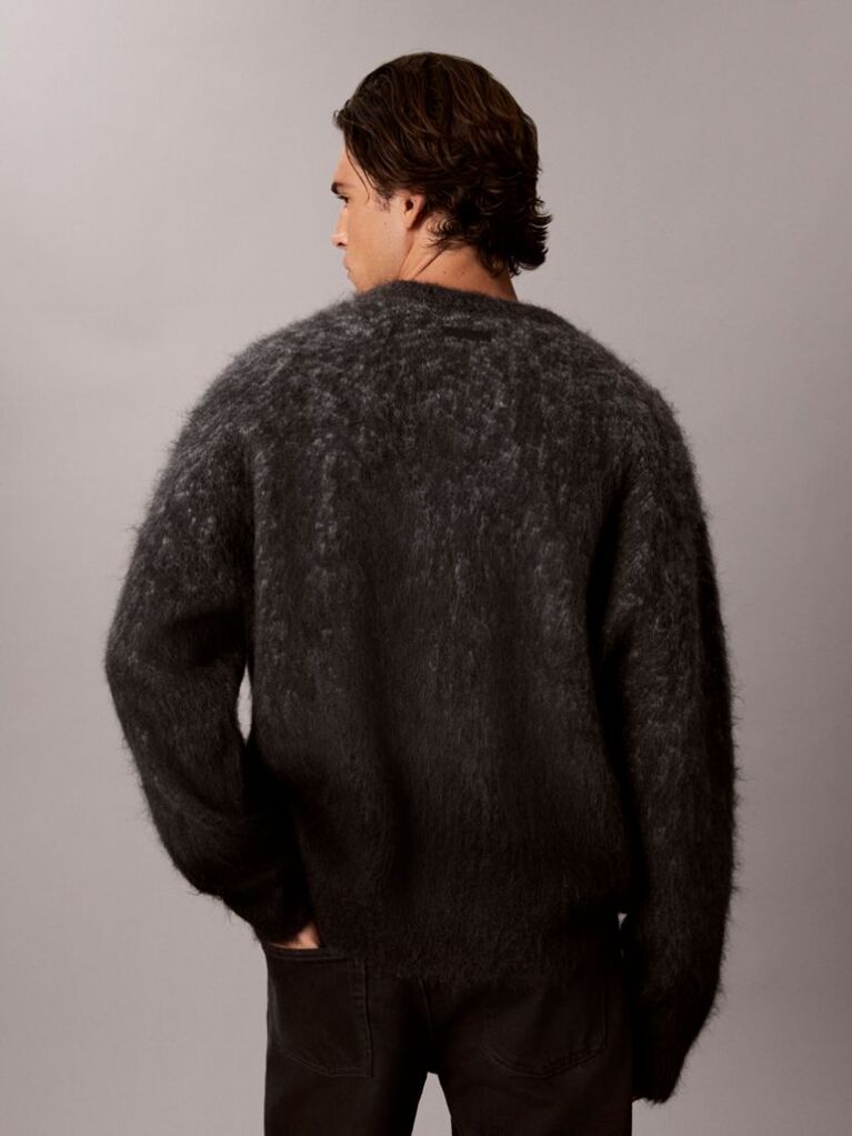 Pink Merino Wool Blend Ombre Jumper  Men