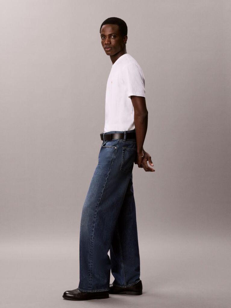 Denim Blugi Cu Croiala Baggy  Barbati