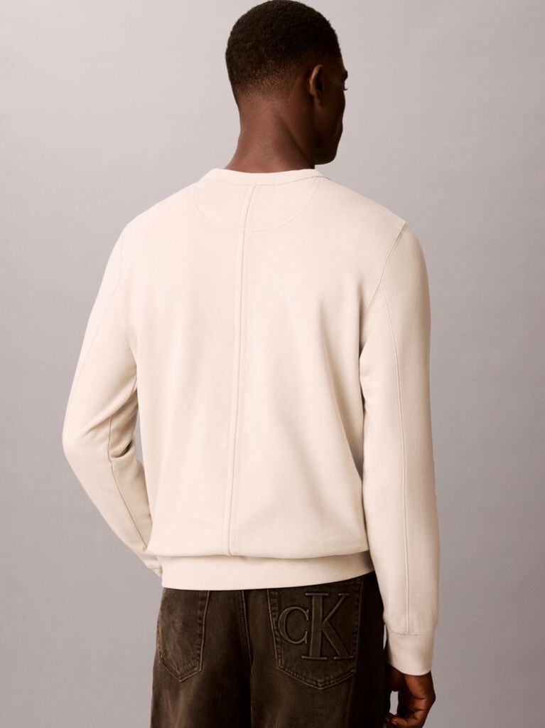 Bej Bluza De Trening Din Bumbac Terry Cu Ecuson Monologo  Barbati