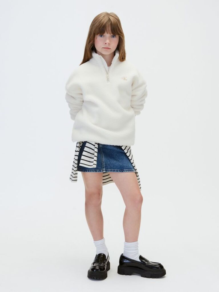 Beige Kids' Teddy Half-Zip Sweatshirt  Girls