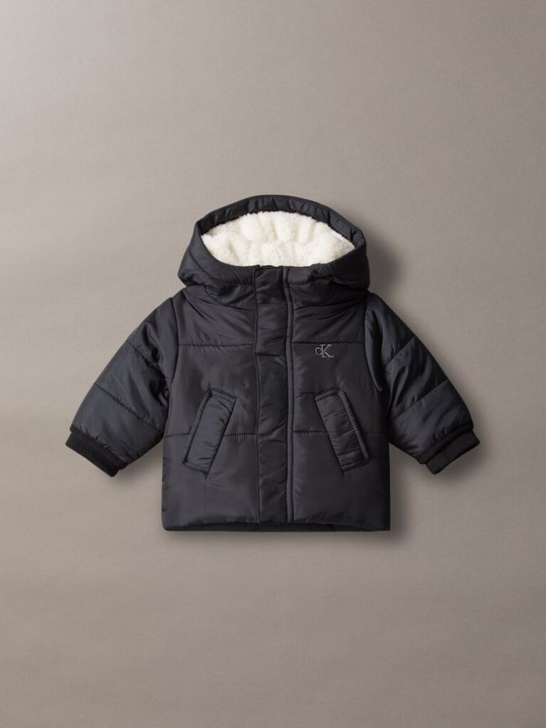 Black Newborn Teddy-Lined Puffer Coat  Newborn