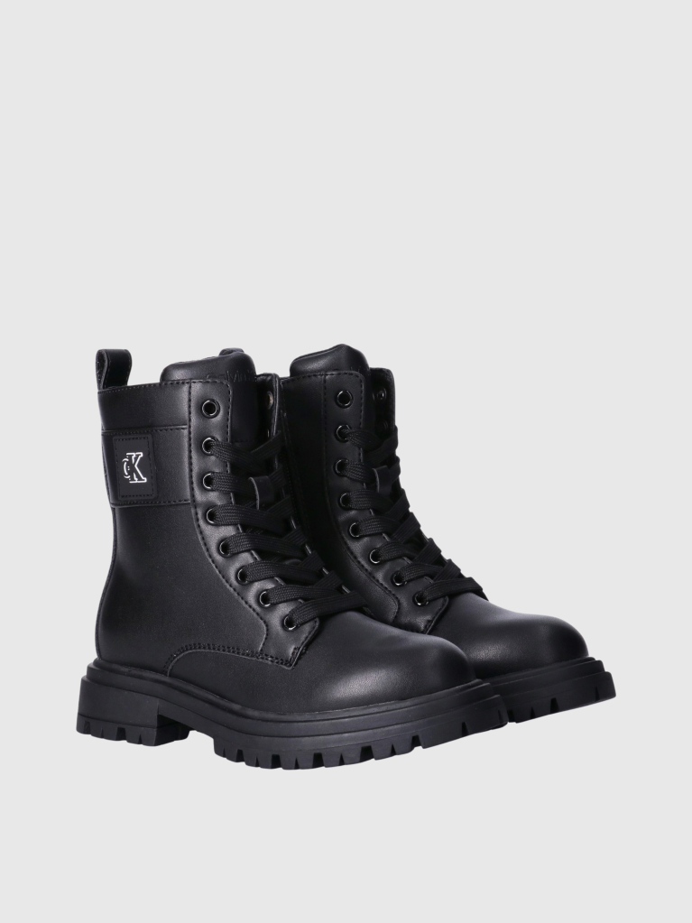 Black Kids Lace-Up Boots  Girls