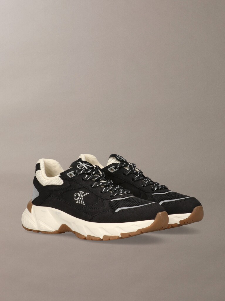 Black Kids Low Cut Lace-Up Sneakers  Kids Unisex